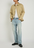 Saint Laurent Logo-embroidered Twill Overshirt Beige