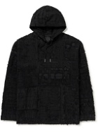 Givenchy - Oversized Distressed Appliquéd Cotton-Jersey Hoodie - Black