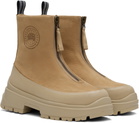 Canada Goose Tan Kya Zip-Up Boots