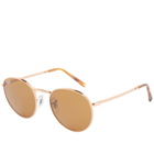 Ray Ban Men's New Round Sunglasses in Brown