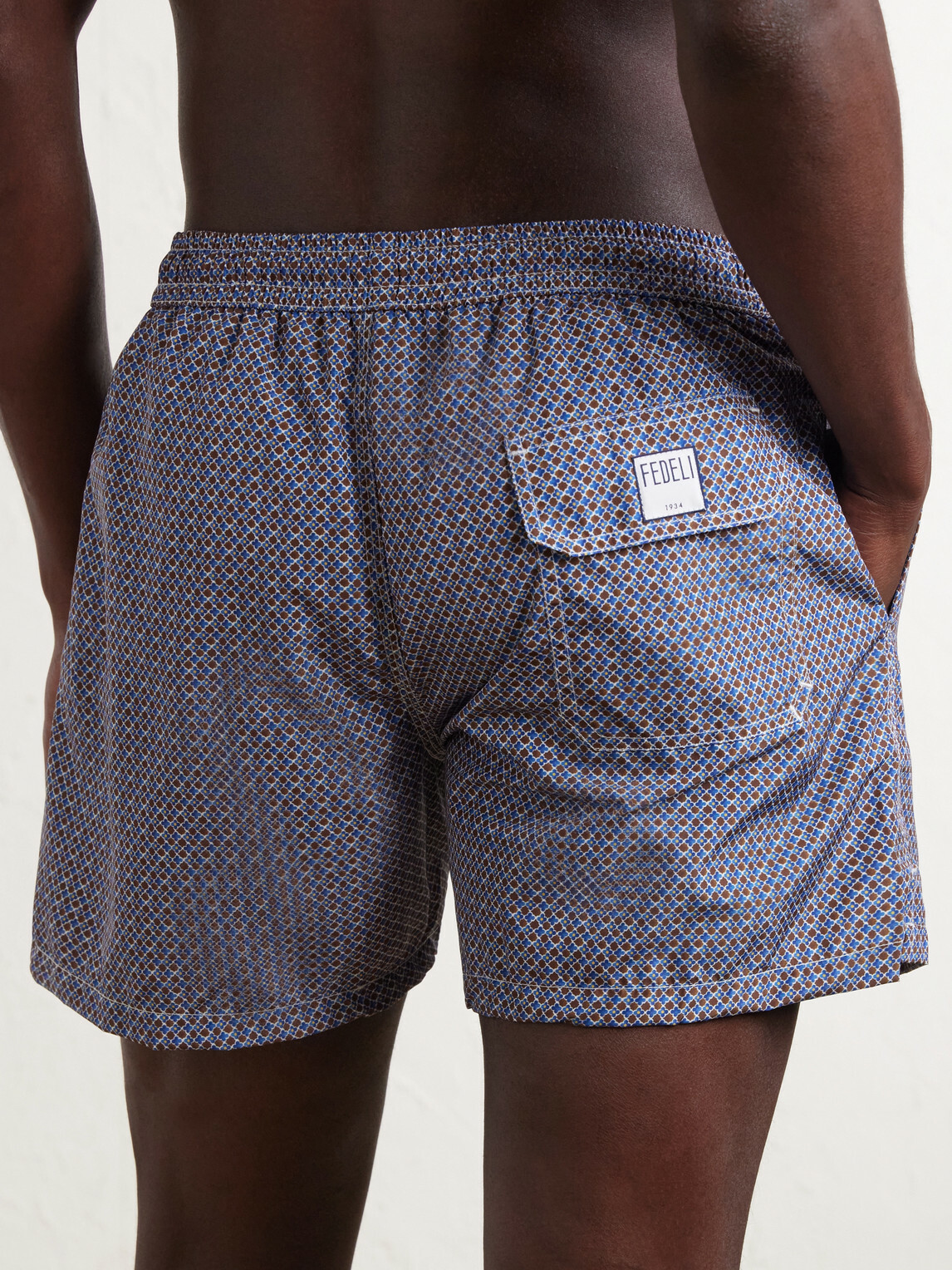 FEDELI - Madeira Printed Straight-Leg Swim Shorts - Blue