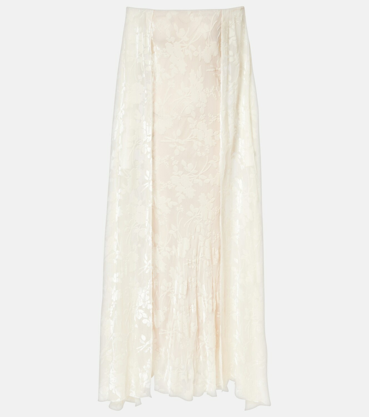 Rodarte Floral satin jacquard maxi skirt