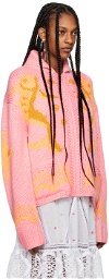 Anna Sui Pink & Orange Seashore Cardigan