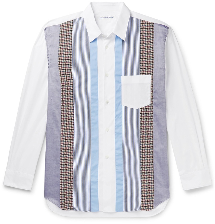 Photo: Comme des Garçons SHIRT - Panelled Cotton-Poplin Shirt - White