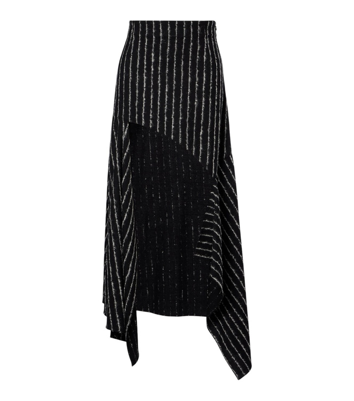 Photo: Mugler Striped asymmetric maxi skirt