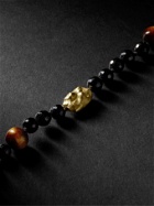 Elhanati - Isha 18-Karat Gold, Coral and Onyx Bracelet