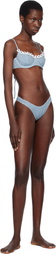 Frankies Bikinis Blue & White Full Moon Micro Bikini Bottom