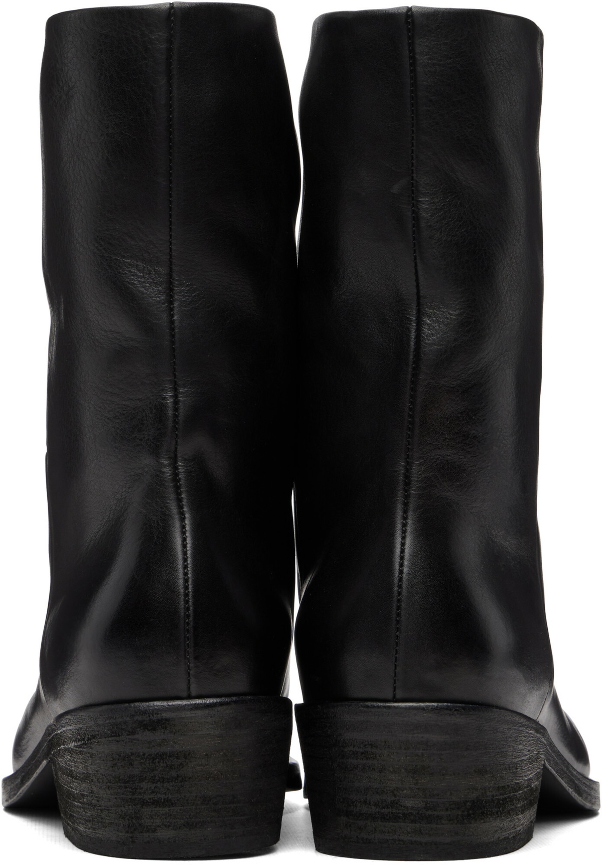 Marsèll Black Tex Soft Pebbled Leather Boots