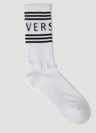 Versace - Logo Intarsia Athletic Socks in White