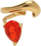 Alan Crocetti Gold & Red Nano Alien Right Ear Cuff