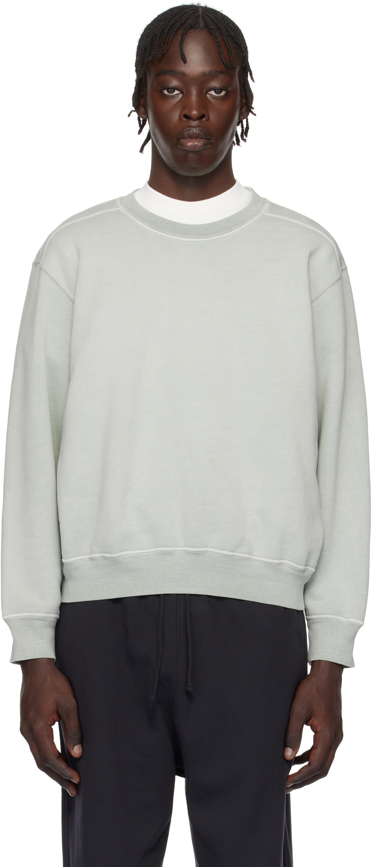 Lady White Co. LW620 Heavy Gusset Crewneck in Pigment Kelp main image 1