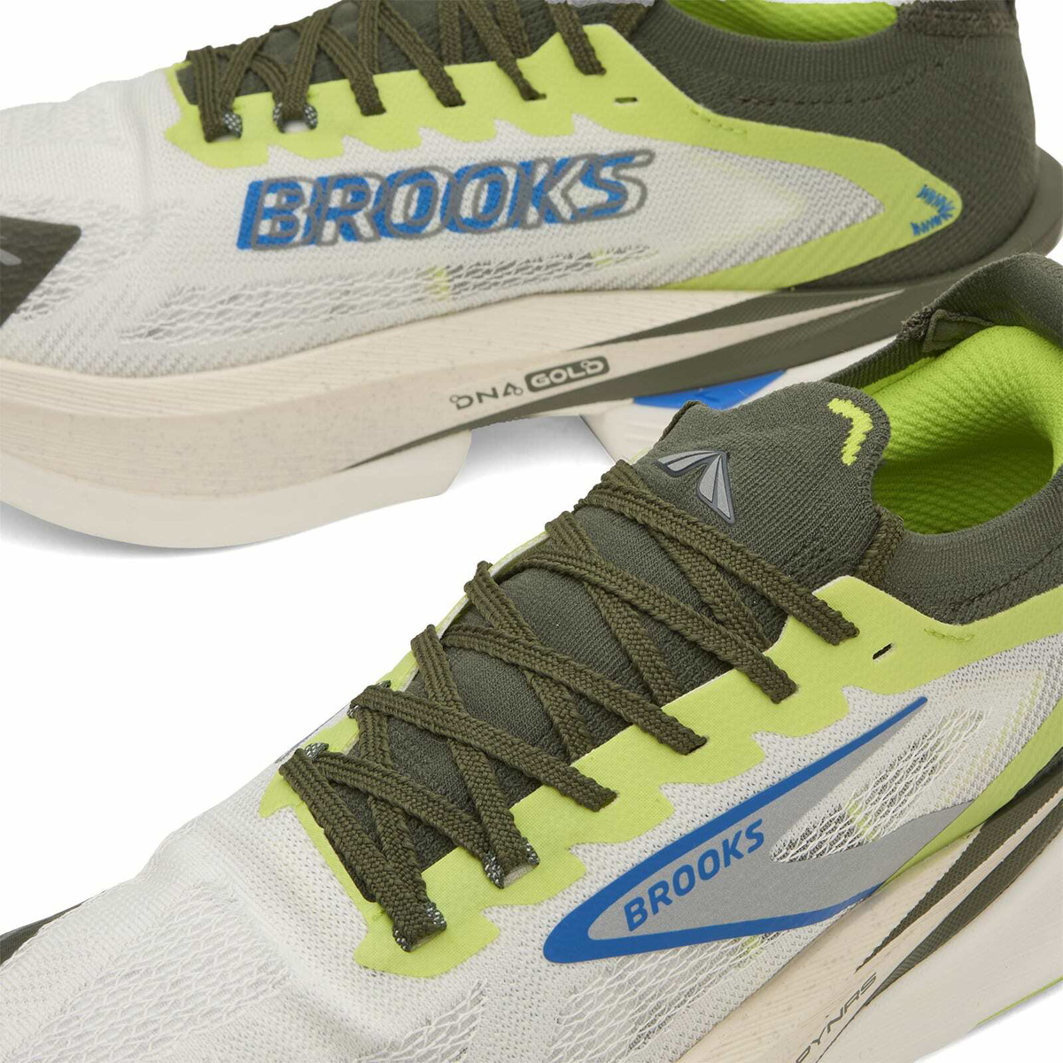 Brooks Men's Hyperion Max 3 x PYNRS Sneaker in Blanc/Acid Lime/Blue