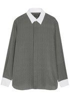 Tom Ford Sharkskin Printed Silk Shirt Black And White