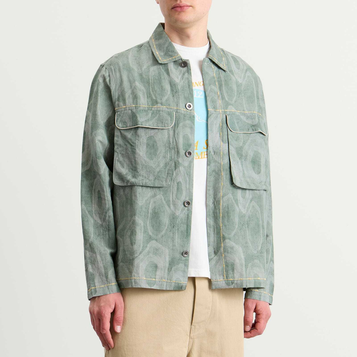 ACMH by Magic Castles Men's x Khruangbin Pocket Overshirt in Forest Green