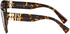 Miu Miu Eyewear Brown Cat-Eye Sunglasses