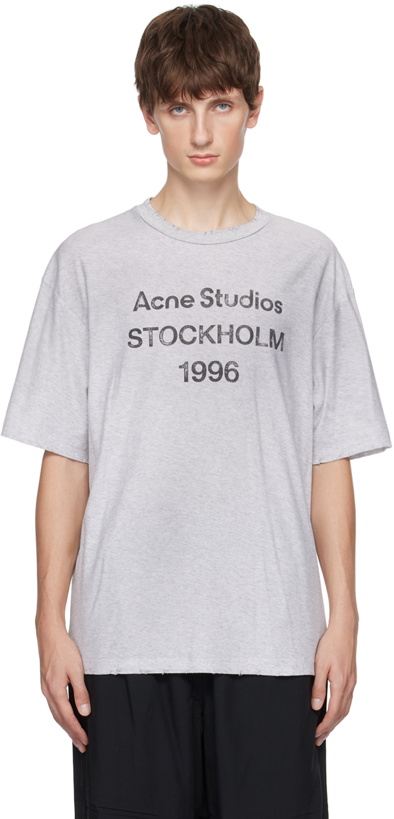 Photo: Acne Studios Gray Printed T-Shirt