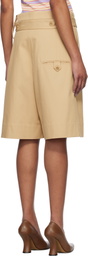 JW Anderson Beige Folded Front Pleat Shorts