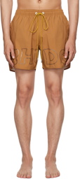 Rhude Tan Printed Swim Shorts