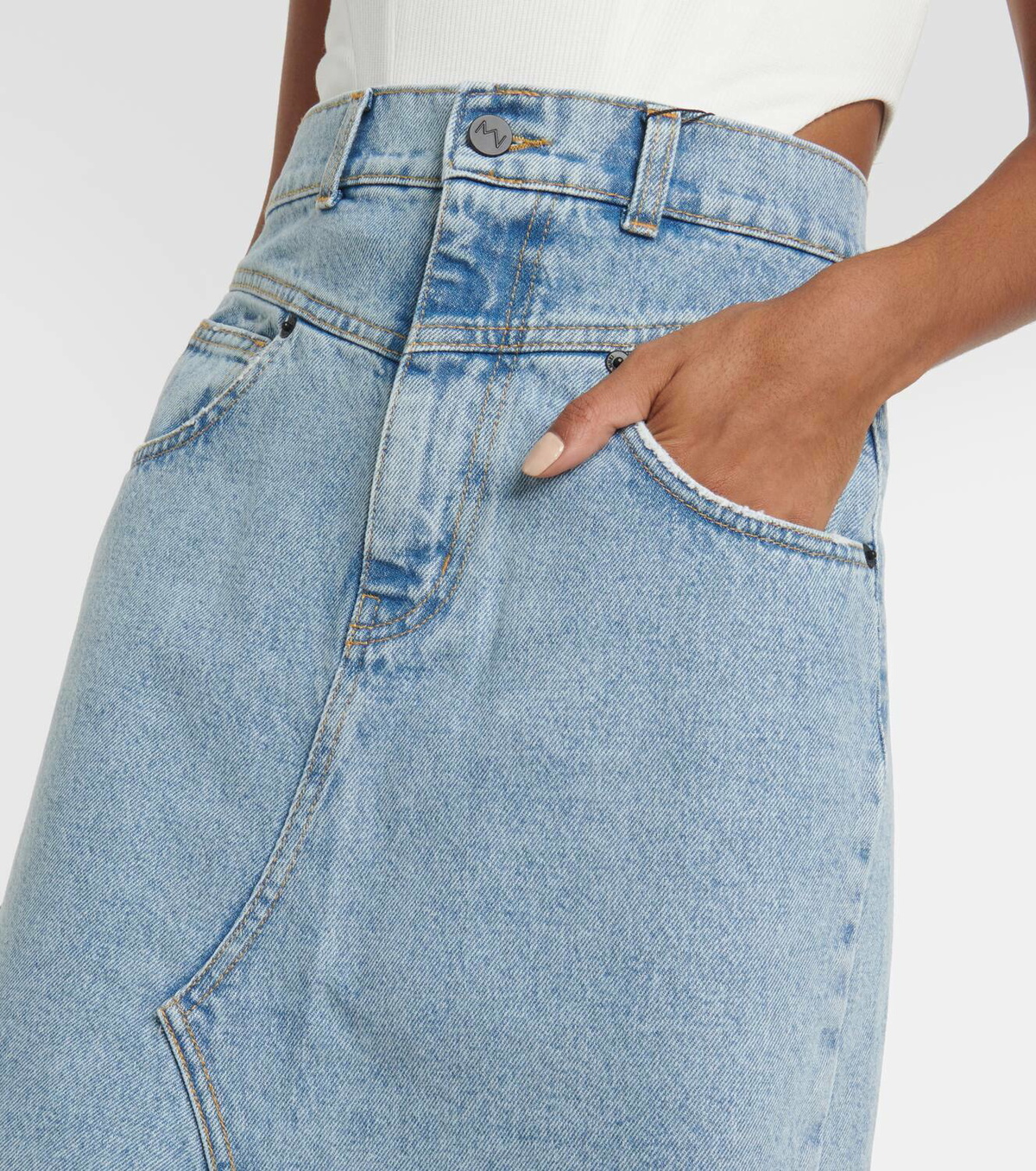 The Mannei Aluta denim maxi skirt