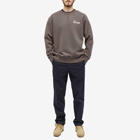 Norse Projects Men's Arne Relaxed Chain Stitch Logo Crew Sweat in Heathland Brown