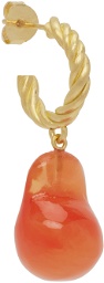 Completedworks Gold & Orange Hoop Single Earring