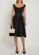 Vivienne Westwood Sunday Logo-embroidered Cotton-poplin Midi Dress Black