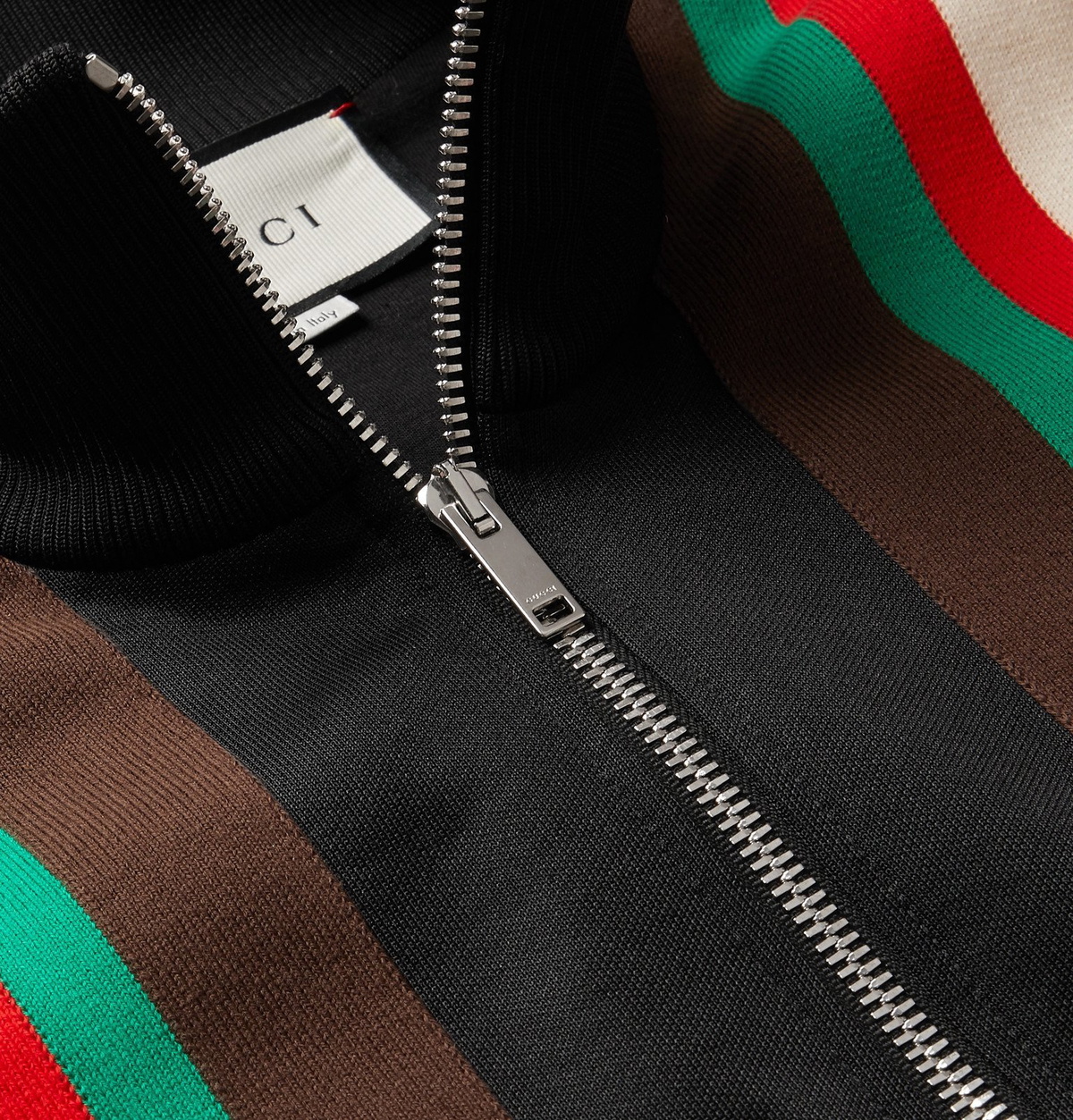 GUCCI Logo-Jacquard Wool-Blend Fleece and Shell Half-Zip Track