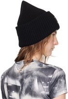 Acne Studios Black Large Face Logo Beanie