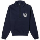 Sporty & Rich Beverly Hills Quarter Zip Sweat in Navy/White