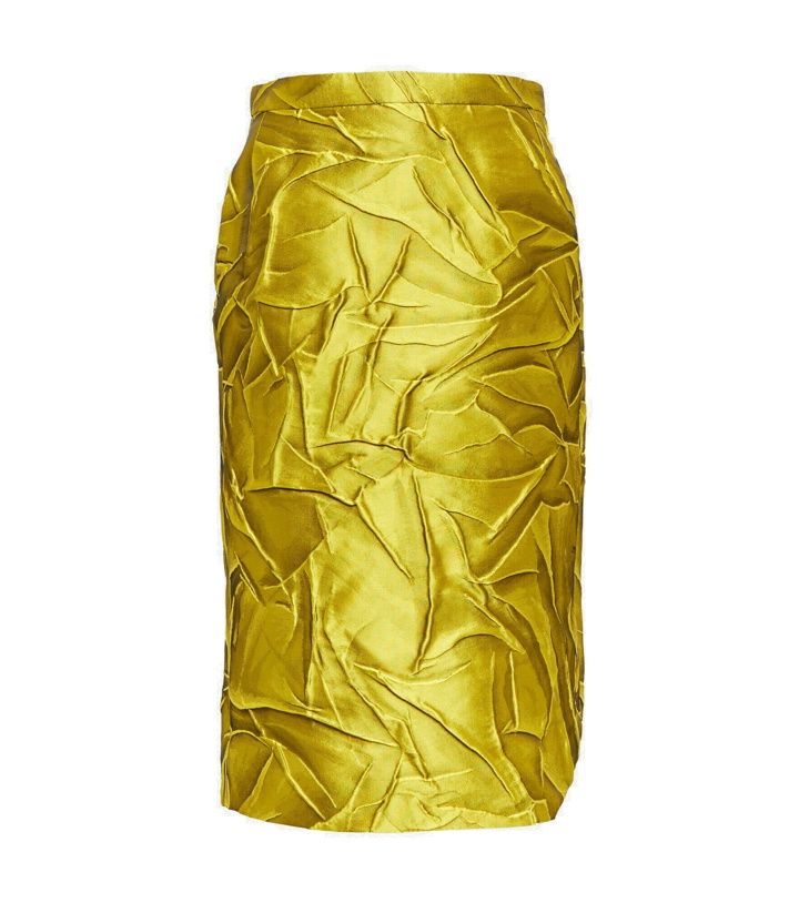 Photo: Dries Van Noten - Wrinkled jacquard midi skirt