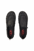 Diesel D-Shock-Distressed denim loafers - Mocassins and Mules Mens in Black