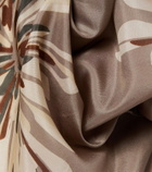 Brunello Cucinelli Floral silk twill scarf