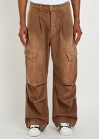 Nahmias Faded Denim Cargo Trousers Brown