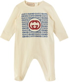 Gucci Baby Beige Cotton Beanie & Bodysuit Set