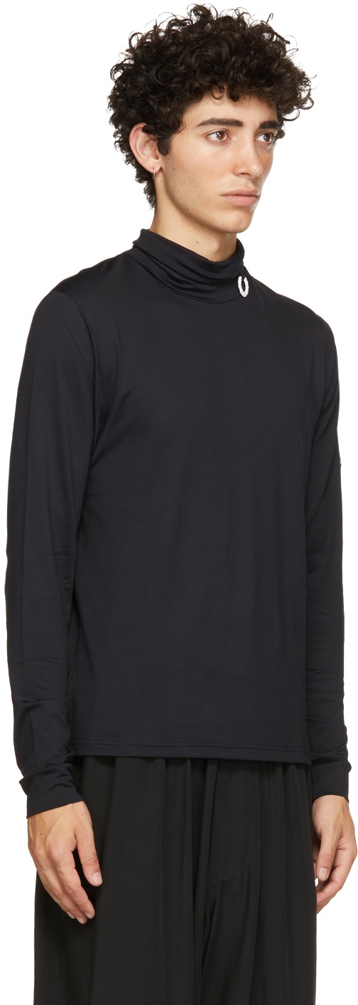 Raf Simons Black Fred Perry Edition Laurel Wreath Detail Roll Neck