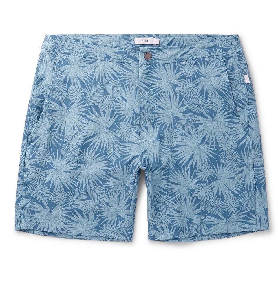 Onia - Calder Long-Length Printed Swim Shorts - Men - Turquoise Onia