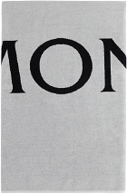 Moncler Off-White & Black Logo Beach Towel