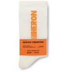 Heron Preston - Logo-Intarsia Stretch Cotton-Blend Socks - Men - White