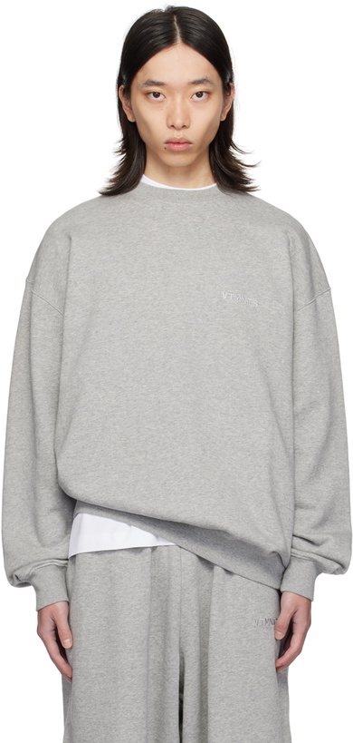Photo: VTMNTS Gray Embroidered Sweatshirt