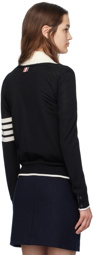 Thom Browne Black 4-Bar Cardigan