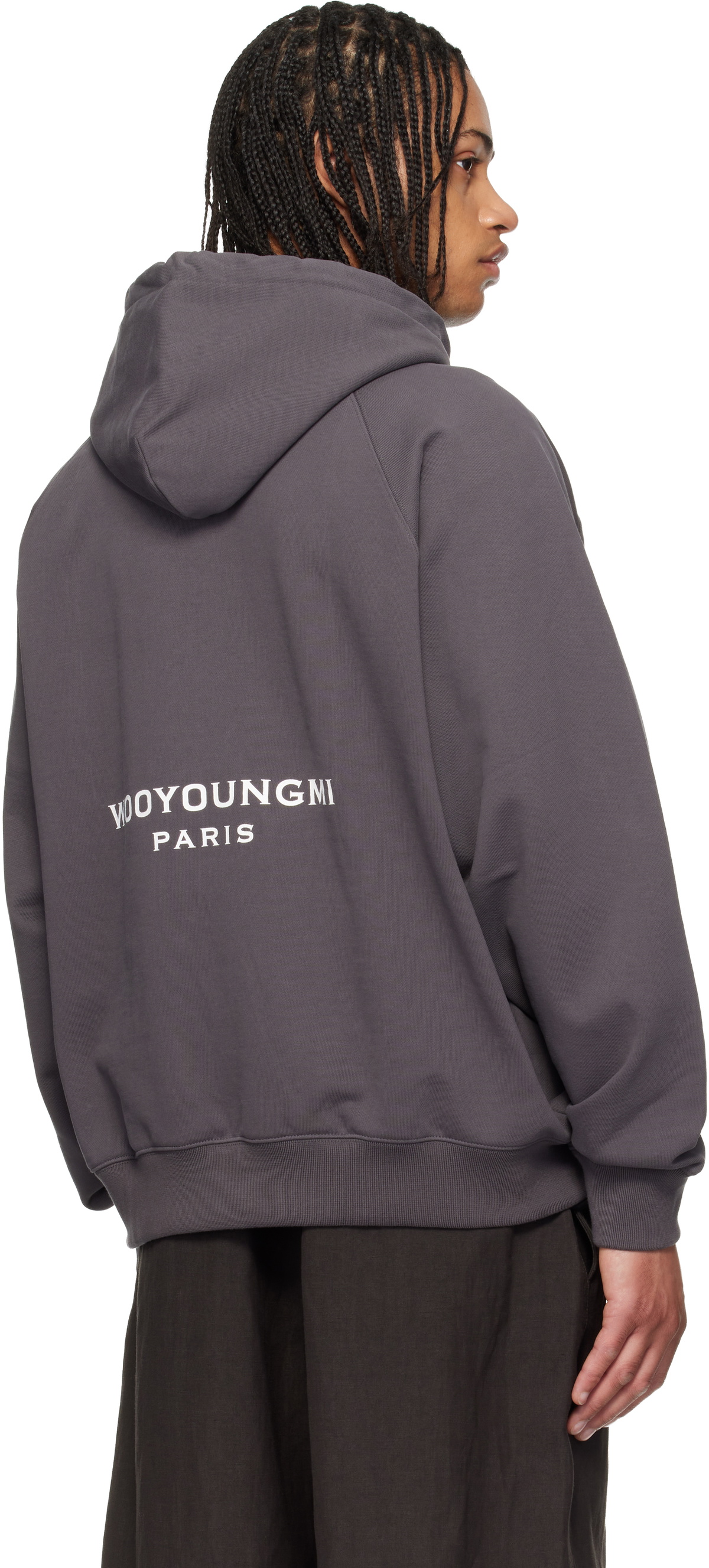 WOOYOUNGMI Gray New Back Logo Hoodie