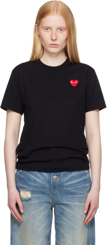 Photo: COMME des GARÇONS PLAY Black Men's Fit Red Heart T-shirt