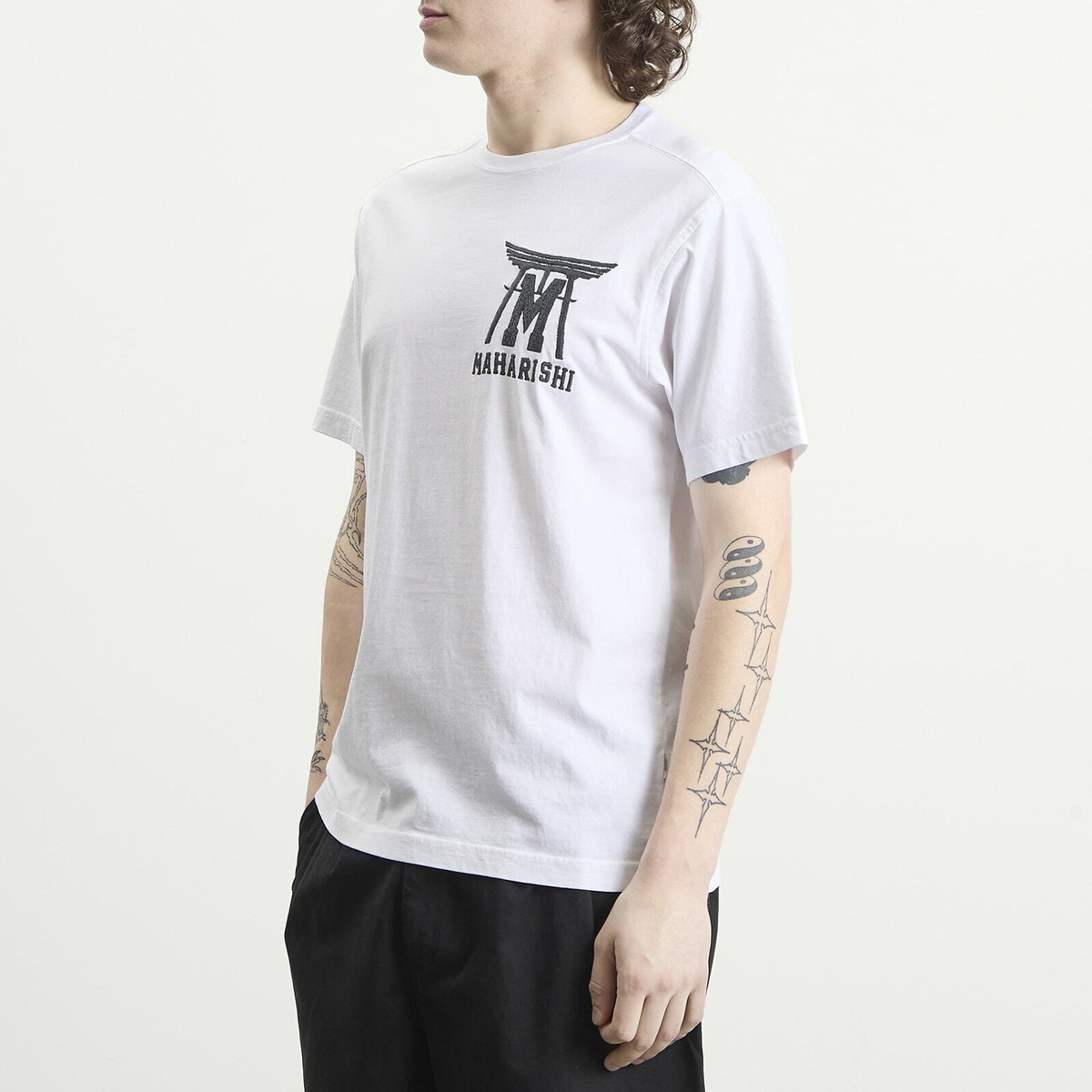 Maharishi Men's Temple M Vintage T-Shirt in White