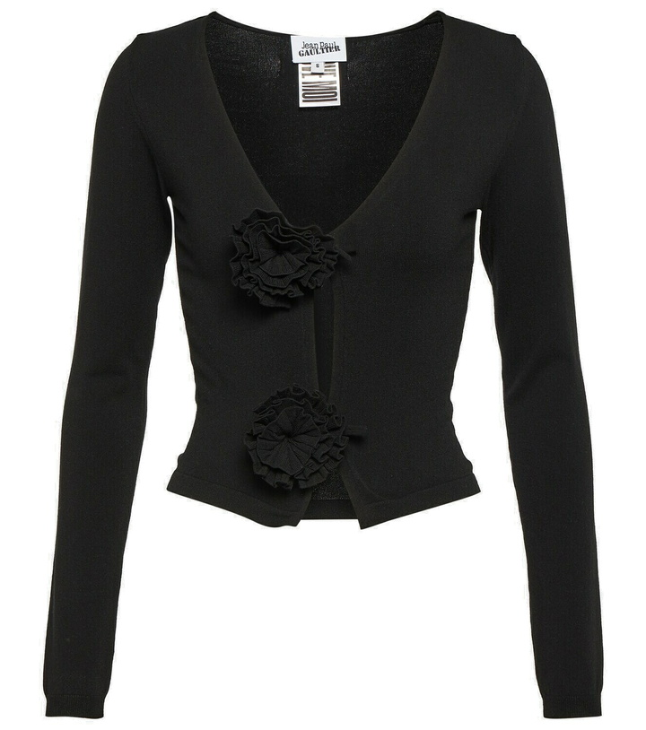 Photo: Jean Paul Gaultier Flower-appliqué cropped cardigan