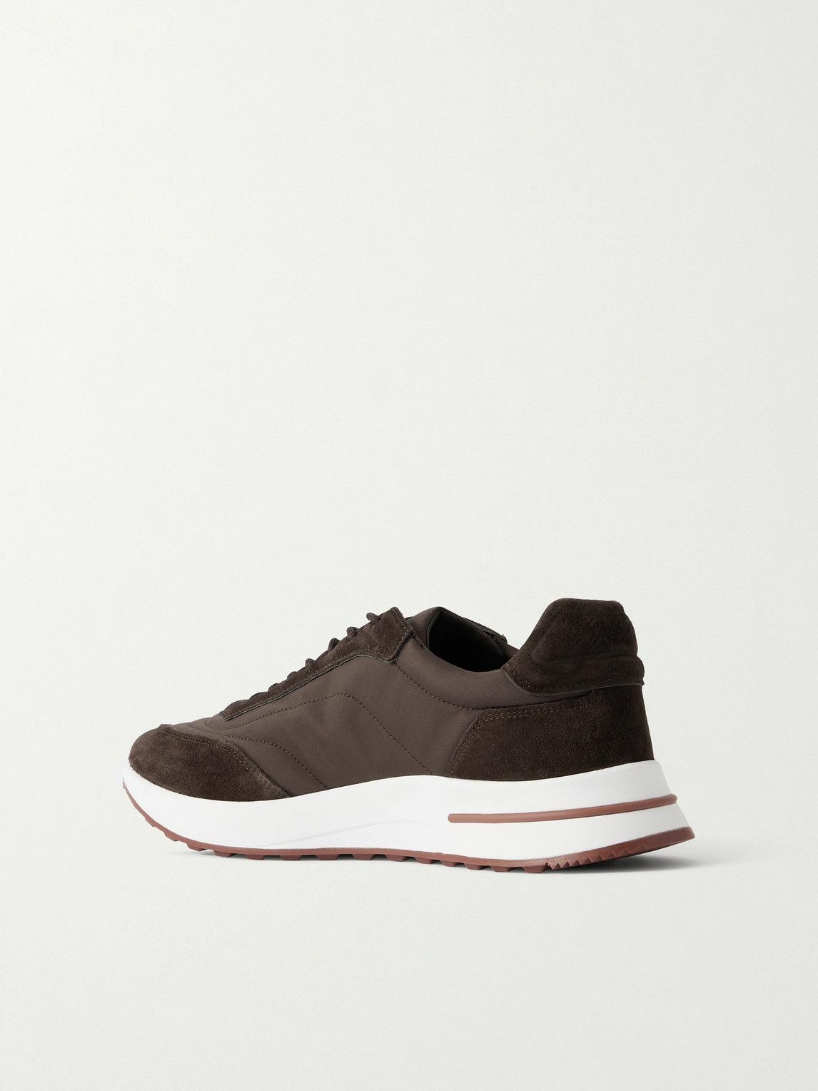 Loro Piana - Weekend Walk Suede-Trimmed Shell Sneakers - Brown