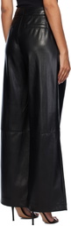 BOSS Black Pleat-Front Relaxed-Fit Faux-Leather Trousers