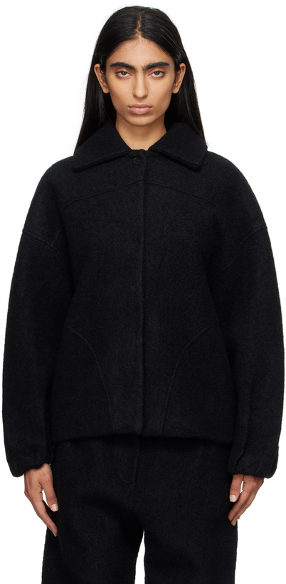 Photo: Deiji Studios Black Boiled Wool Coat