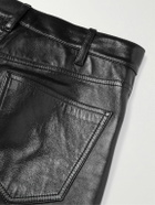 CELINE - Panelled Full-Grain Leather Trousers - Black