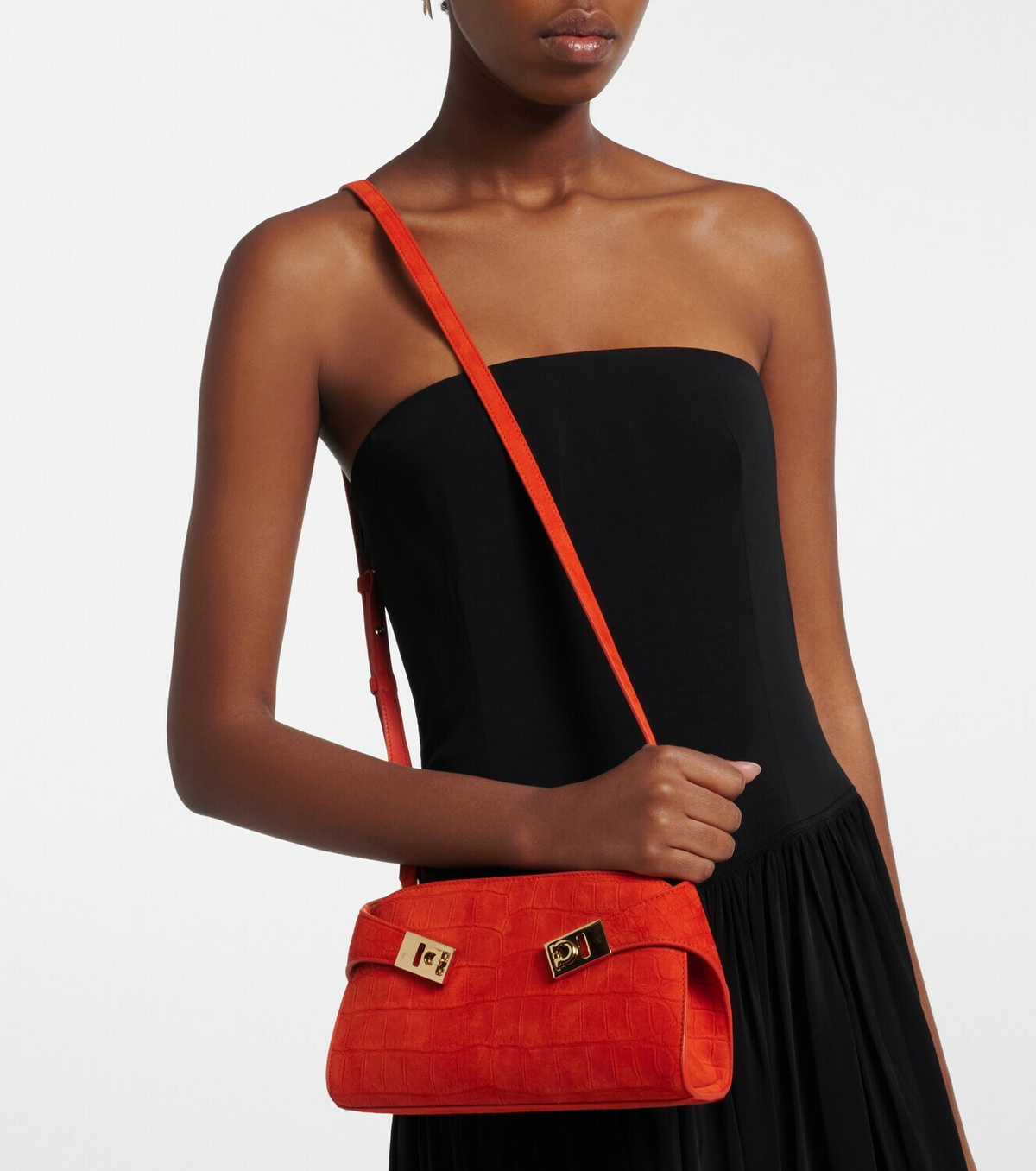 Ferragamo Hug Mini suede crossbody bag