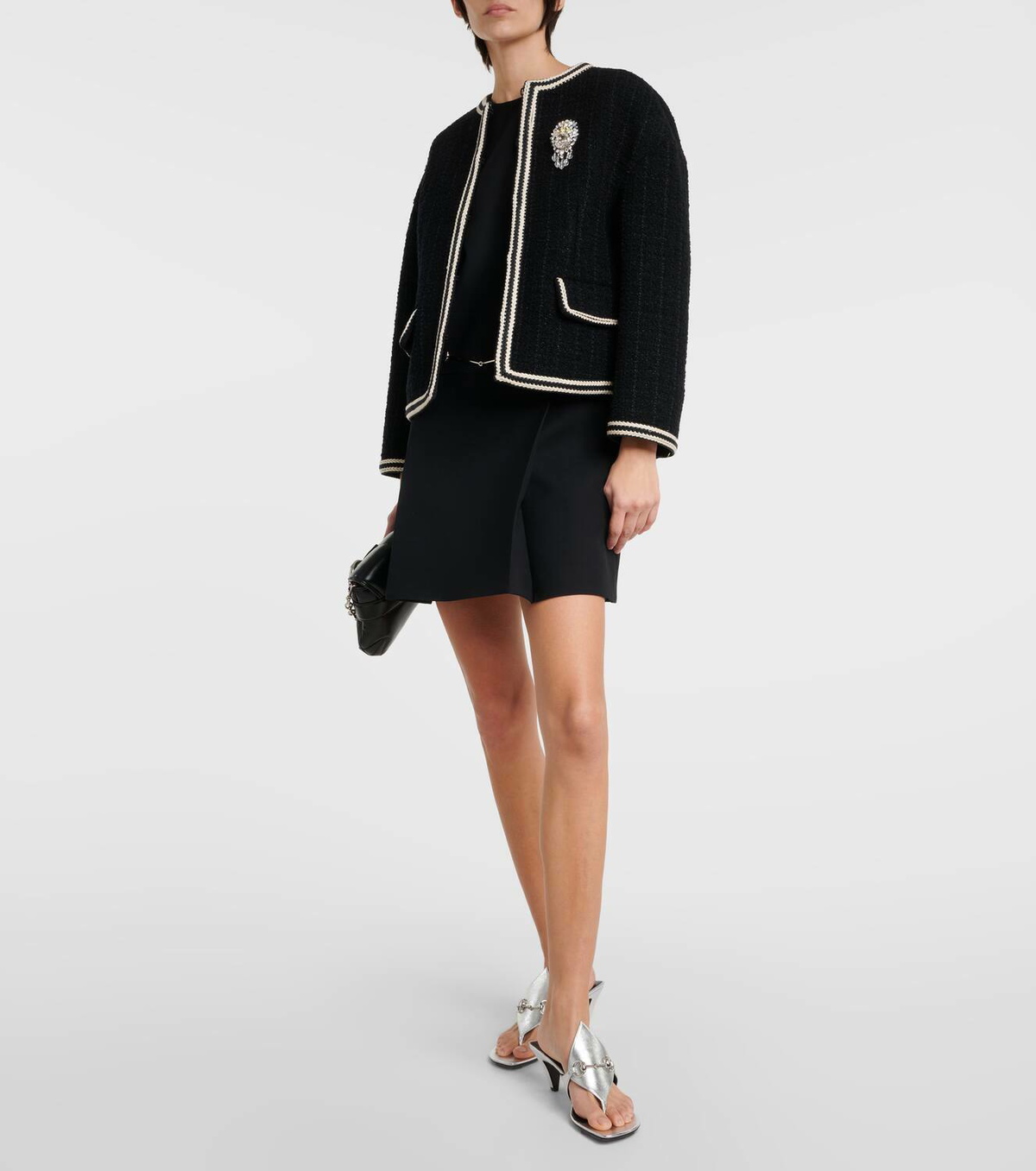 ジャケット GUCCI BOUCLE WOOL JACKET Gucci Embellished bouclé tweed wool jacket Gucci